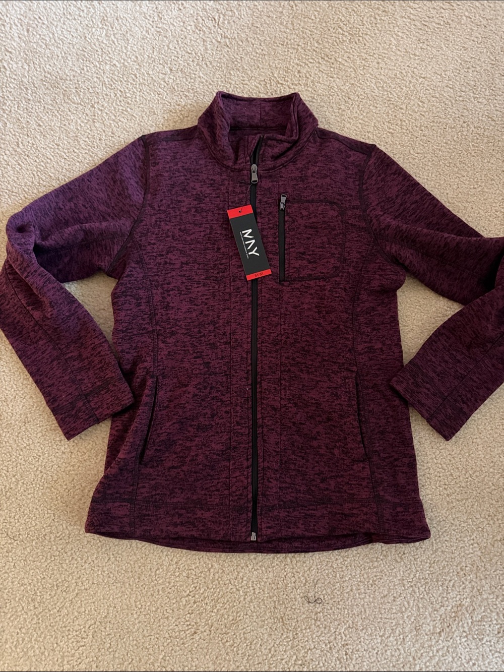 MNY NWT Plum Heather Full-Zip Women's Jacket M